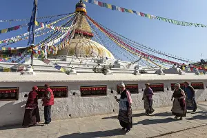 Tibetan Buddhists, in front of the Boudhanath Stupa