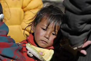Tibetan child, Namtso Lake, Heavenly Lake