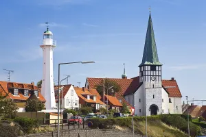 Timber-frame houses, lighthouse and church Skt