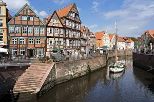 Timber-framed houses at the old Hanseatic harbour