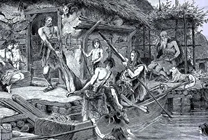 The time of the stilt houses, also called pile dwellings or palafitte
