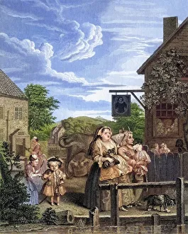 Times of the Day Evening From the original picture by Hogarth from The Works of Hogarth published London 1833