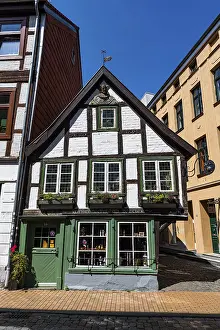 Tiny little half timbered house in the old town of Schwerin