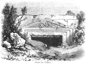Tomb of the Judges, rocks, bushes