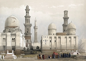Tombs of the Memluks, Mamluks, Cairo, Egypt, c. 1850, Historical, digitally restored reproduction from a 19th century original, exact date unknown, AI generated, Africa