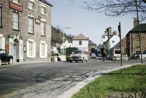 Tontine Hotel and Road, Ironbridge, Shropshire, England, UK 1972