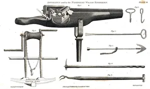 Tools used in whaling, harpoon gun
