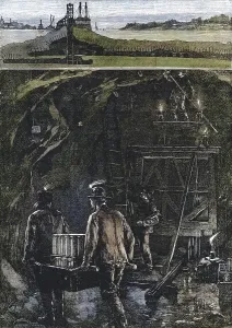 Top: Cutaway view of work under the East River