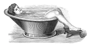 Torso bath, historical illustration from: Anna Fischer Dueckelmann: The woman as a family doctor