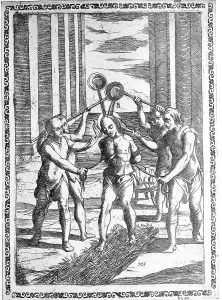 Framed Print : Torture, ordeal, inquisition, convict forced to walk across glowing coals while molten lead Framed Print : Torture, ordeal, inquisition, convict forced to walk across glowing coals while molten lead