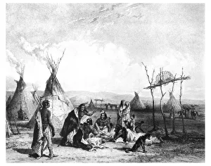 Totem construction of a Sioux Chief near Fort Pierre