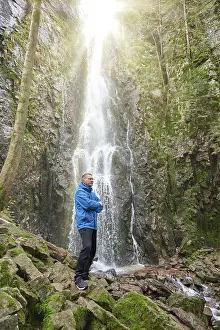 Tourist attraction of Germany, falls of Burgbach Waterfall near Schapbach