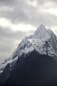 Tourist flight above Mitre Peak