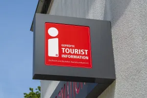 Tourist information sign, entrance to the garden show