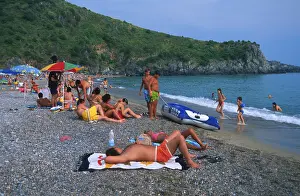 Tourists on the beach, Marina di Camerota