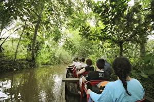 Category Historic EN Prints: Tourists on boat in backwater, Ernakulam