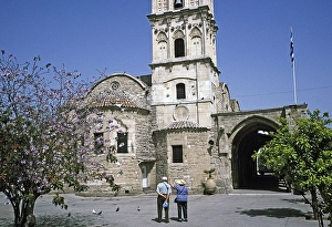 Tourists in front of the Church of St Lazarus or St Lazarus, Larnaca, Cyprus, 1998, Europe