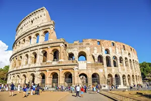 Tourists in front of the Colosseum
