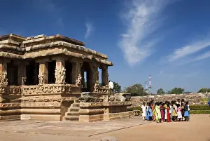 Tourists at Durga temple, Aihole, Karnataka, India