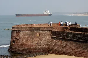 Tourists enjoying the views from the Fort Aguada in North Goa