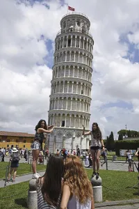 Tourists, Leaning Tower, Bell Tower