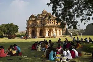 Tourists at Lotus Mahal, Hampi, Karnataka, India