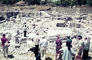 Tourists visiting an archaeological site, Kos, Greece 1970s