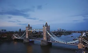 Tower Bridge at dusk with illumination