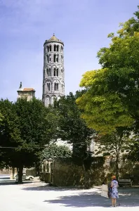 Tower of the church of Saint Theodoritus, former cathedral of Uzes, Uzes, France 1975
