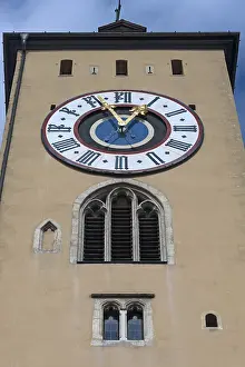 Tower clock on the old town hall tower
