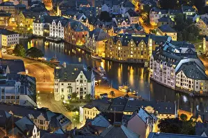 Category Scandinavia Prints: Town centre of Alesund from Aksla hill