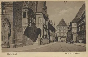 Town hall with Roland statue, Halberstadt