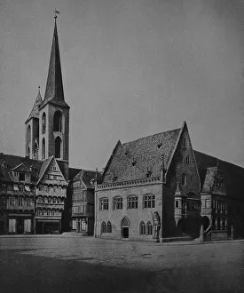 Town hall and Sankt Martinikirche church in Halberstadt
