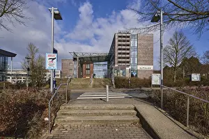 Town hall, stairs, stainless steel railing