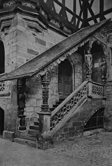 Town hall steps by Duderstadt, Lower Saxony