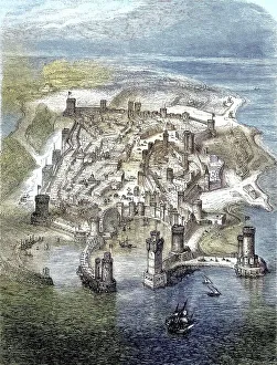Town and harbour on the island of Rhodes