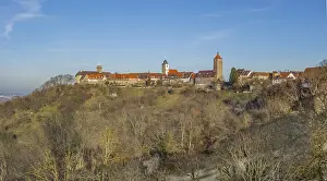 Town in Southern Germany named Waldenburg at evening time