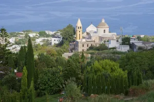 Town of Stromboli with church, Stromboli