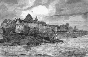 Townscape of Braniewo or Braunsberg on the Passarge River
