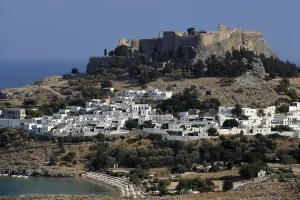 Townscape of Lindos in Rhodes, Greece, Europe