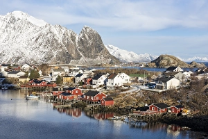 Category Scandinavia Prints: Townscape, rorbu or rorbuer fishermen's huts