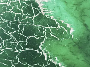 Detail of a toxic phosphogypsum waste pond in the vicinity of the town of Huelva