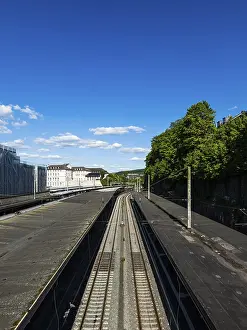 Two tracks at the main railway station in Wuppertal