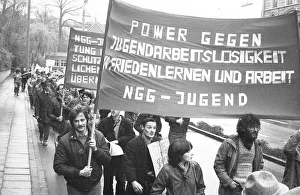 The traditional 1982 May Day procession of the trade unions