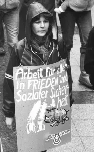The traditional 1982 May Day procession of the trade unions