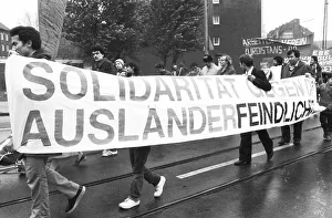 The traditional 1982 May Day procession of the trade unions