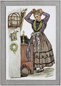 Traditional costumes in Germany in the 19th century