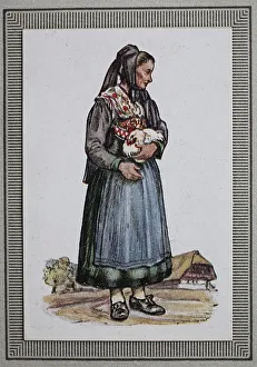 Traditional costumes in Germany in the 19th century