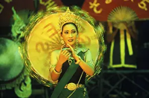 Traditional dance, parasol, Ko Phuket
