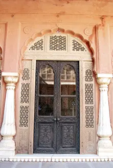 Traditional door inside Junagarh fort of Bikaner